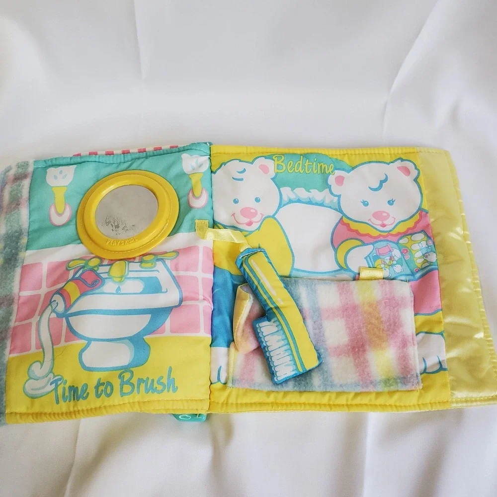 Playskool Snuzzles My Bedtime Book 5044 Vintage 1996 Soft Fleece Satin No‎ Bear